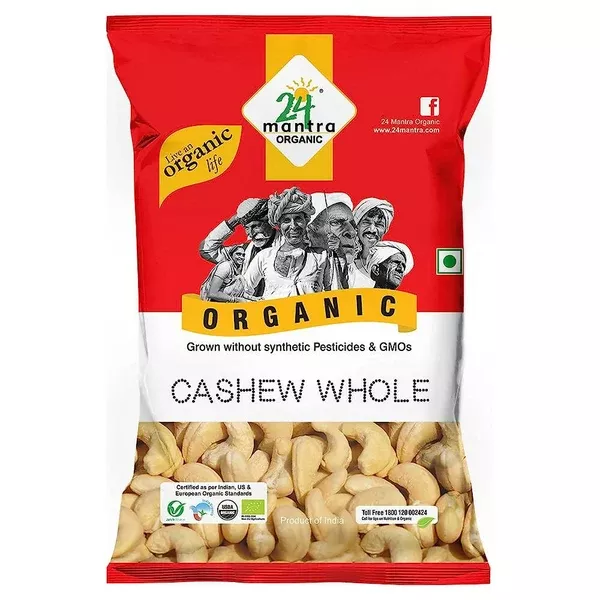 24 Mantra Organic Cashew Whole - 100 gm