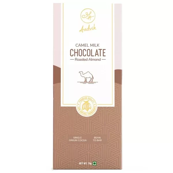 Aadvik Camel Milk Chocolate - Roasted Almond - 70 gm