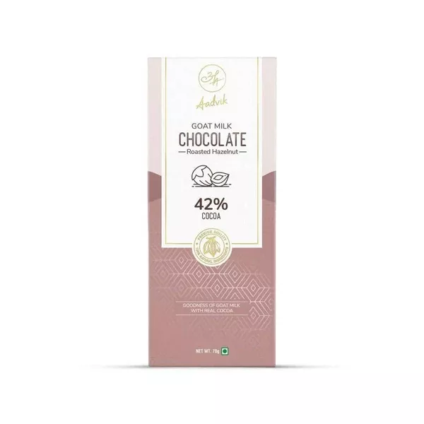 Aadvik Goat Milk Chocolate - Roasted Hazelnut - 70 gm