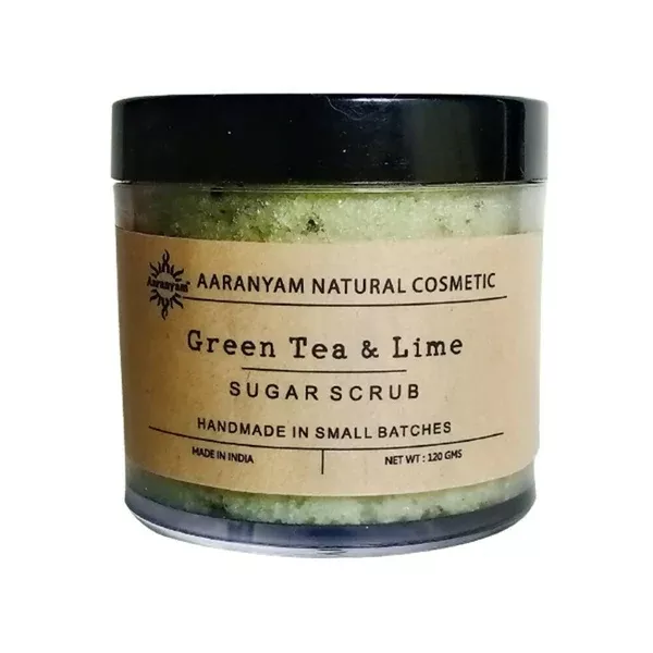 Aaranyam Green Tea & Lime Sugar Scrub For Face & Body - 120 gm