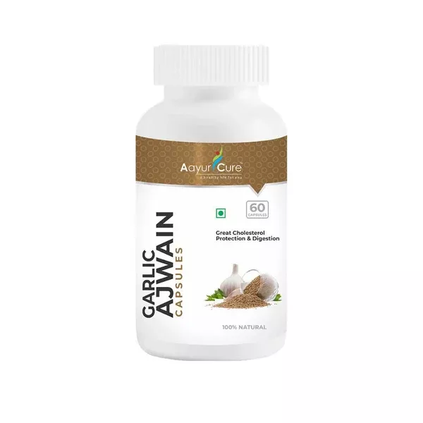 Aayur Cure Garlic Ajwain Capsules - 60 caps