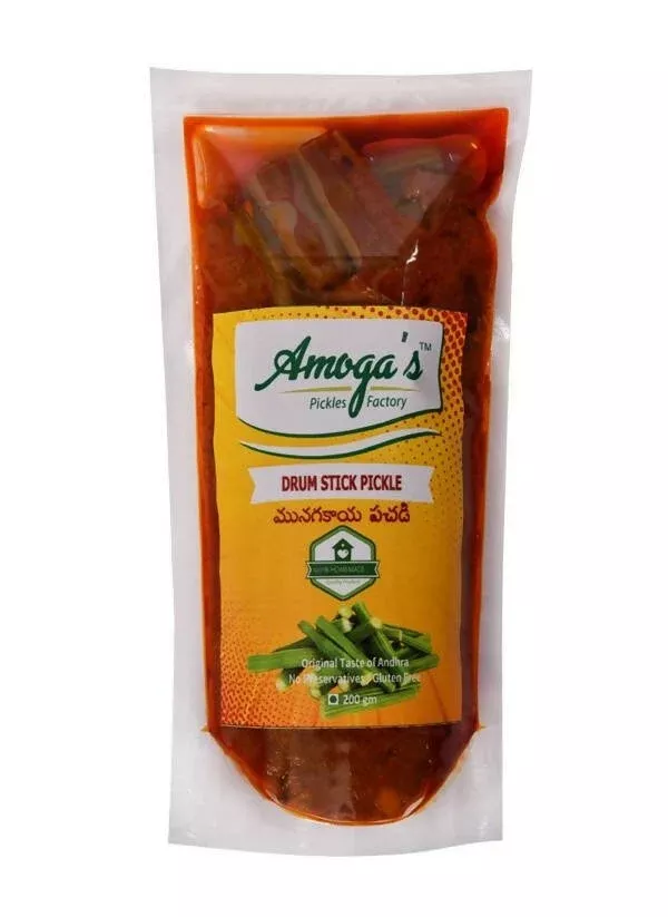 Amoga's Pickles Factory Drumstick Pickle Andhra Style - 250 gm