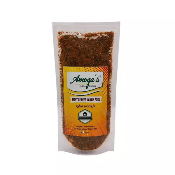 Amoga's Pickles Factory Mint Leaves Karam Podi - 250 gm