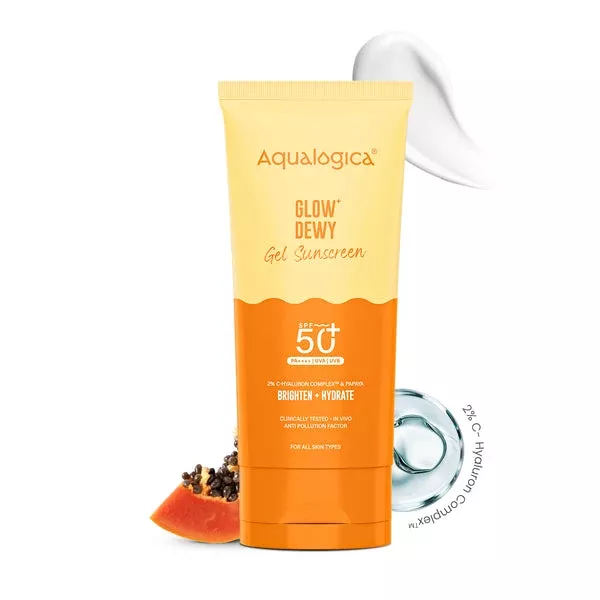 Aqualogica Glow + Dewy Sunscreen With Papaya & Vitamin C SPF 50+ PA++ - 30 gm