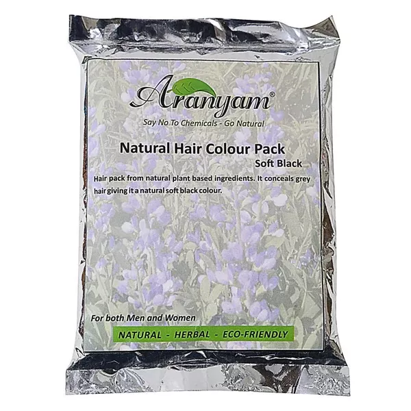 Aranyam Natural Colour and Nourish Hair Pack - Soft Black - 100 gm