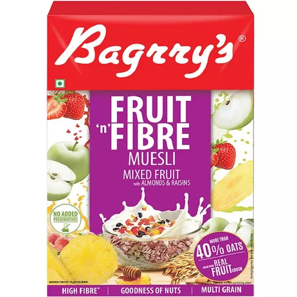 Bagrry's Fruit 'n Fibre Muesli with Mixed Fruit - 500 gm