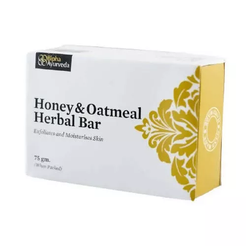 Bipha Ayurveda Honey and Oatmeal Herbal Bar - 75 gm