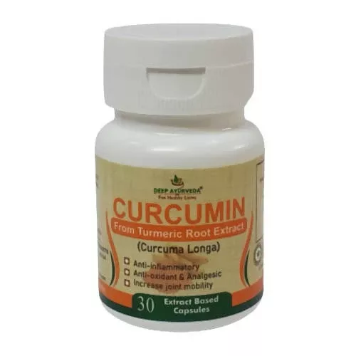 Deep Ayurveda Curcumin 500mg Veg Capsules - 30 caps