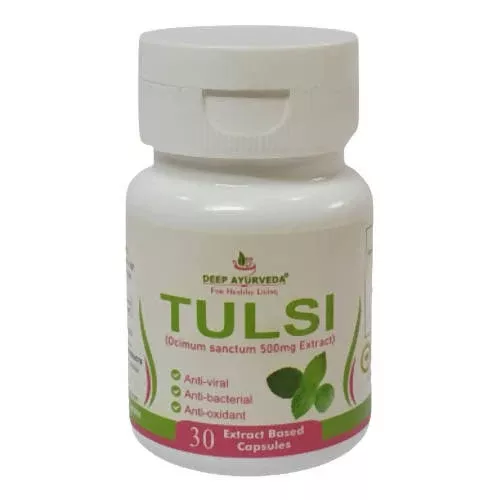Deep Ayurveda Tulsi 500mg Veg Capsules - 30 caps