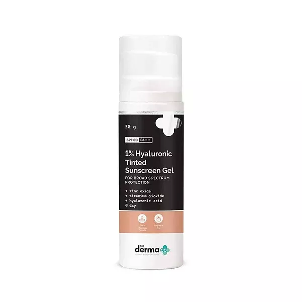 The Derma Co 1% Hyaluronic Tinted Sunscreen Gel - 30 gm