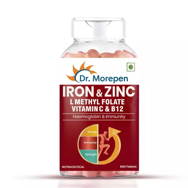 Dr. Morepen Iron & Zinc Tablets - 60 tabs - Pack of 1