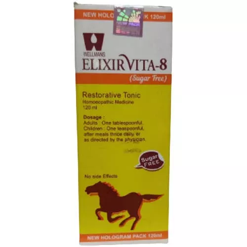 Dr. Wellmans Homeopathy Elixirvita-8 (Sugar Free) Restorative Tonic - 120 ml