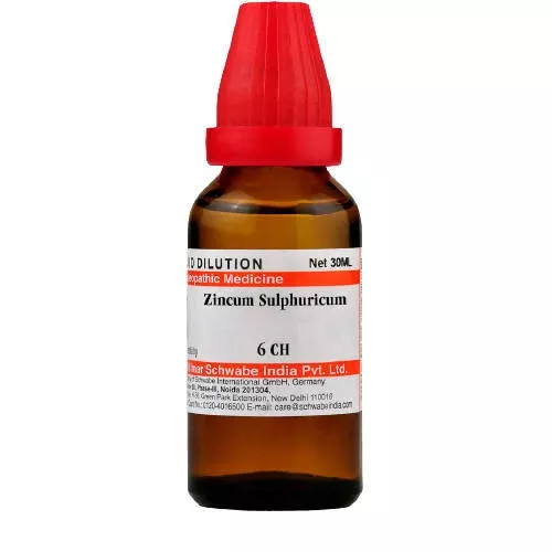 Dr. Willmar Schwabe India Zincum Sulphuricum Dilution - 6 CH - 30 ml