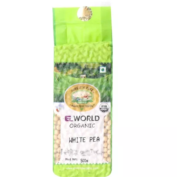 El World Organic White Peas - 500 gm