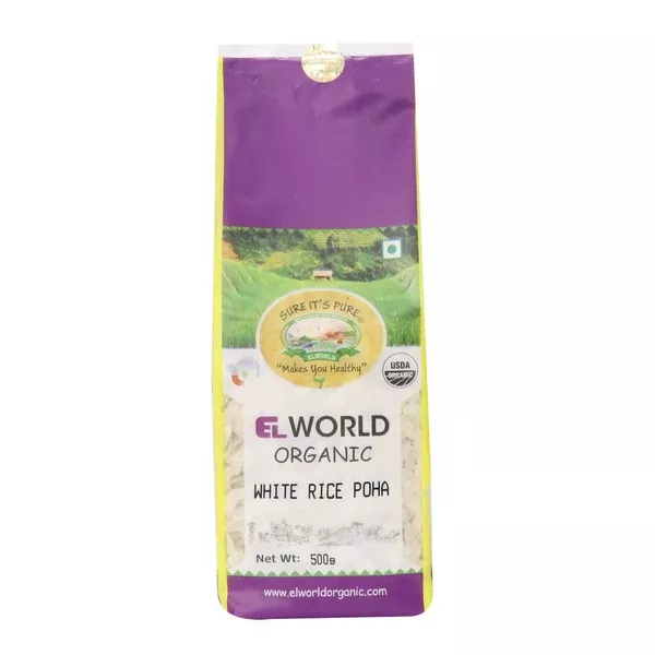 El World Organic White Rice Poha - 500 gm