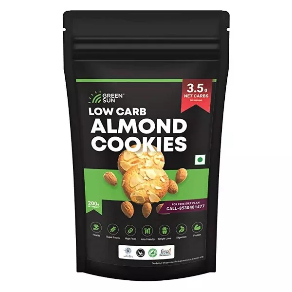 Green Sun Low Carb Almond Cookies - 200 gm
