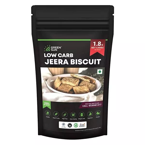 Green Sun Low Carb Jeera Biscuits - 200 gm