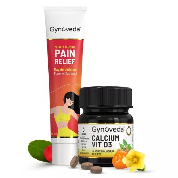 Gynoveda Calcium Vit D3 Tablets & Pain Relief Ointment Combo - Combo