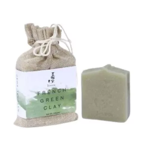 Jeveos Natural Handmade French Green Clay Soap - 100 gm