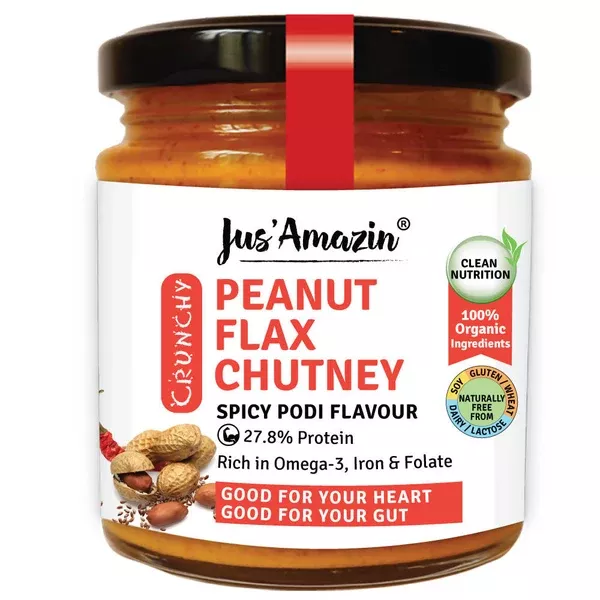 Jus Amazin Peanut Flax Chutney - 200 gm