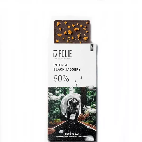 La Folie Intense Black Jaggery Chocolate - 60 gm