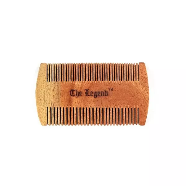The Legend Organic Pure Neem Wood Comb For Beard - Brown