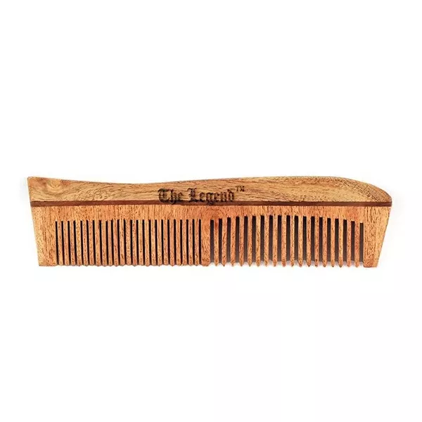 The Legend Organic Pure Neem Wood Comb Designer - Brown