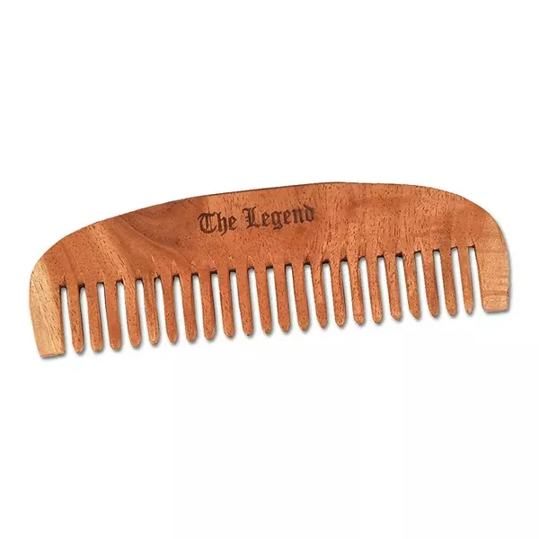 The Legend Organic Pure Neem Wood Comb Fine Teeth - Brown