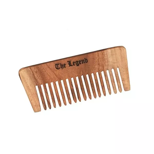 The Legend Organic Pure Neem Wood Comb Wide Teeth - Brown