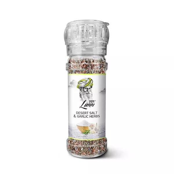 Lunn Desert Salt & Garlic Herbs with Grinder - 70 gm