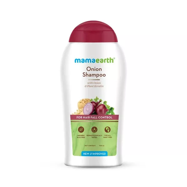 Mamaearth Onion Shampoo with Onion & Plant Keratin For Hair Fall Control - 100 ml