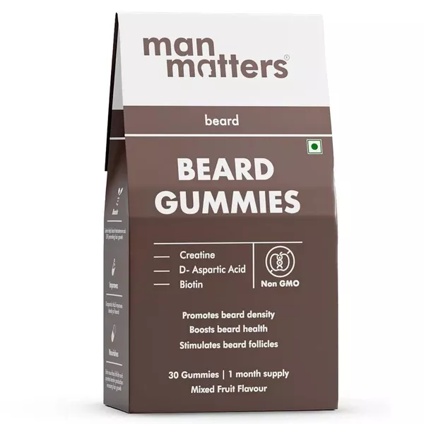 Man Matters Beard Growth Gummies, Promotes Beard Density - 30 gummies