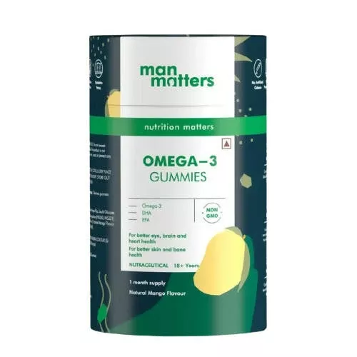 Man Matters Omega 3 Gummies With Natural Mango Flavour - 60 gummies