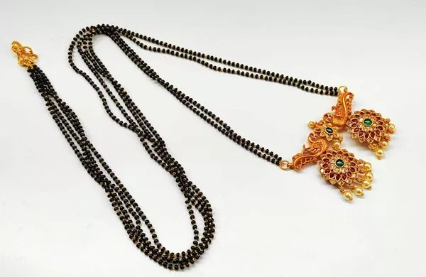 Matt Finish Peacock Mangalsutra
