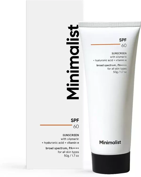 Minimalist Sunscreen SPF 60 PA ++++ For Sensitive Skin Broad Spectrum Sunscreen With Potent Antioxidants & Advanced Filters - 50 gm