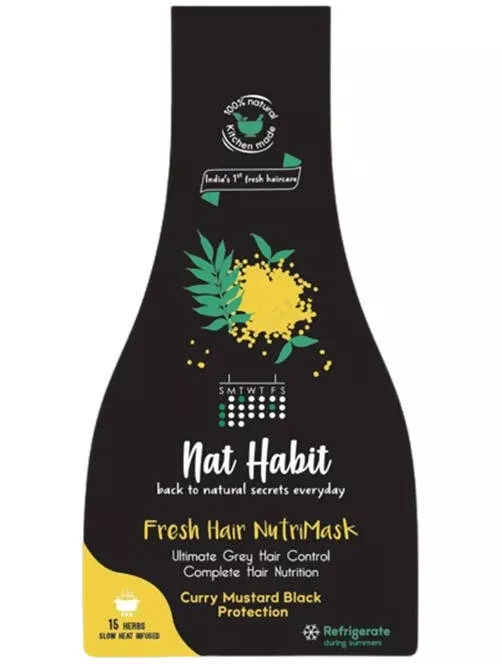 Nat Habit Curry Mustard Block Protection Fresh Hair Nutri Mask - 40 gm