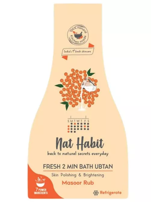 Nat Habit Masoor Rub Fresh 2 Min Bath Ubtan - 80 gm