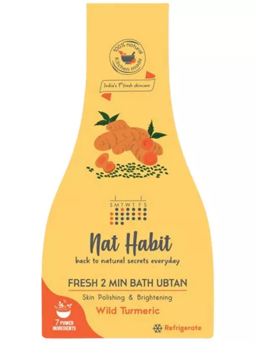 Nat Habit Wild Turmeric Fresh 2 Min Bath Ubtan - 80 gm