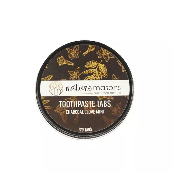Nature Masons Toothpaste Tabs Charcoal, Clove & Mint - 120 Tabs