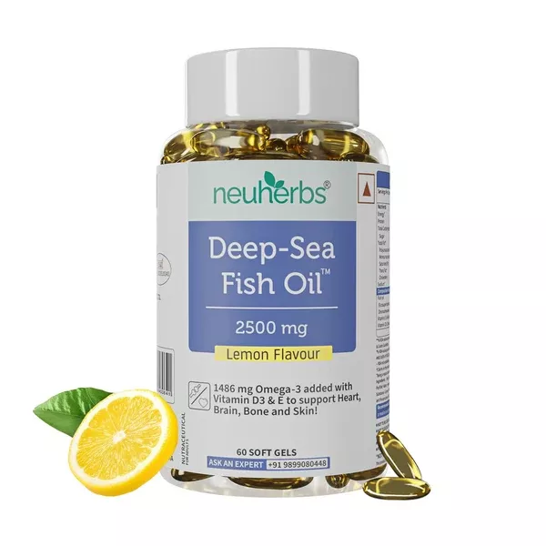 Neuherbs Deep-Sea Omega 3 Fish Oil Softgels - 60 Softgels