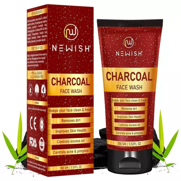 Newish Charcoal Face Wash - 100 gm