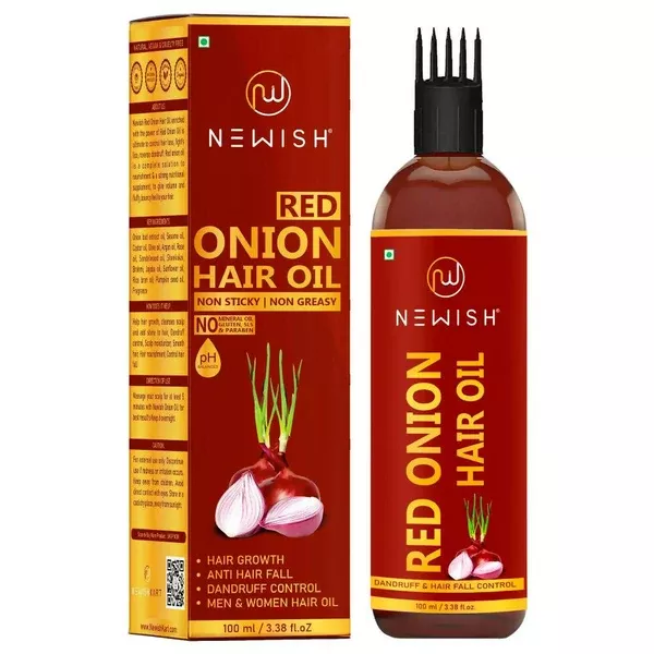 Newish Red Onion Hair Oil With Comb - 100 ml