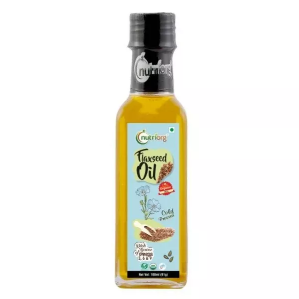 Nutriorg Organic Flaxseed Oil - 100 ml - Pack of 2