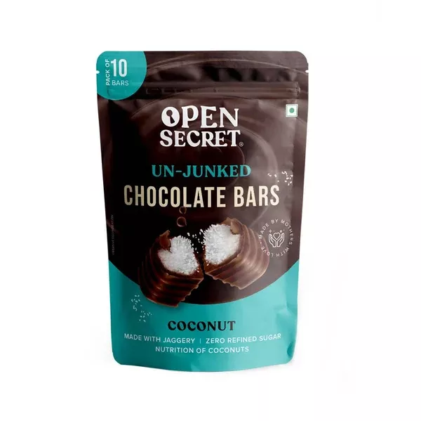 Open Secret Un-Junked Coconut Chocolate Bars - 10 Bars