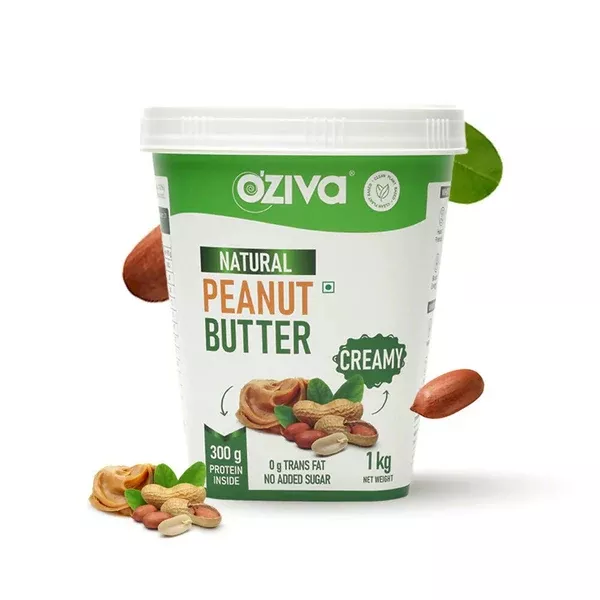 OZiva Natural Peanut Butter-Creamy - 1 kg