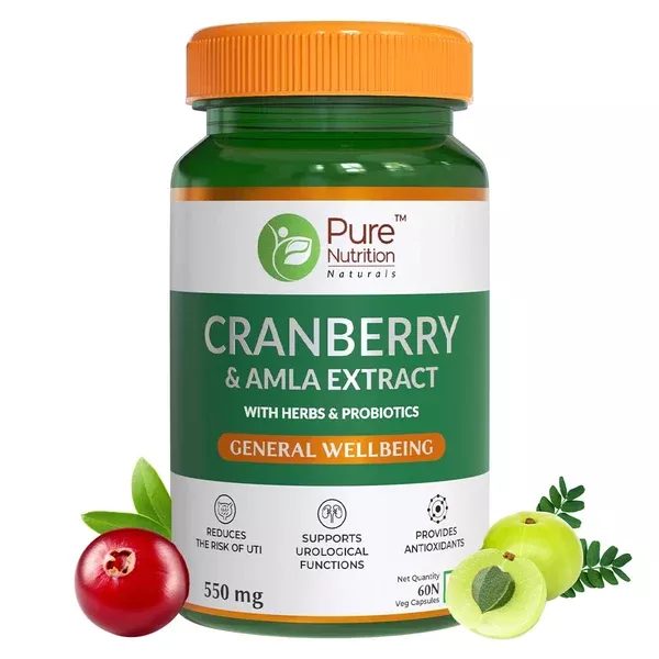 Pure Nutrition Cranberry & Amla Extract Veg Capsules - 60 caps