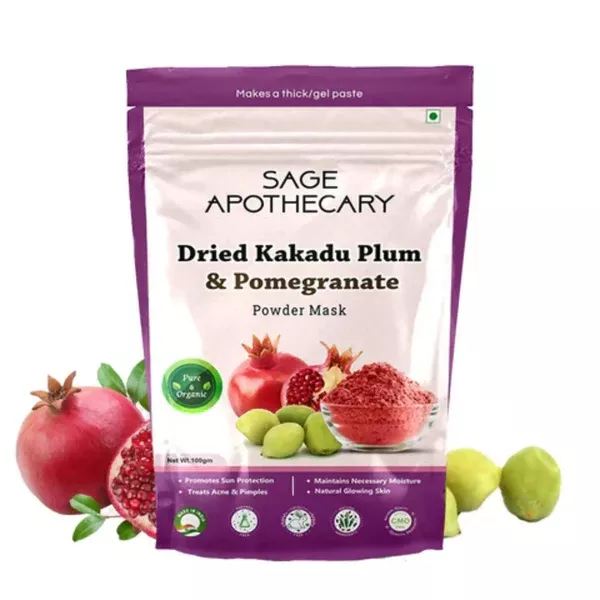 Sage Apothecary Dried Kakadu Plum & Pomegranate Powder Face Mask - 100 gm
