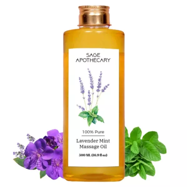 Sage Apothecary Lavender & Mint Massage Oil - 500 ml