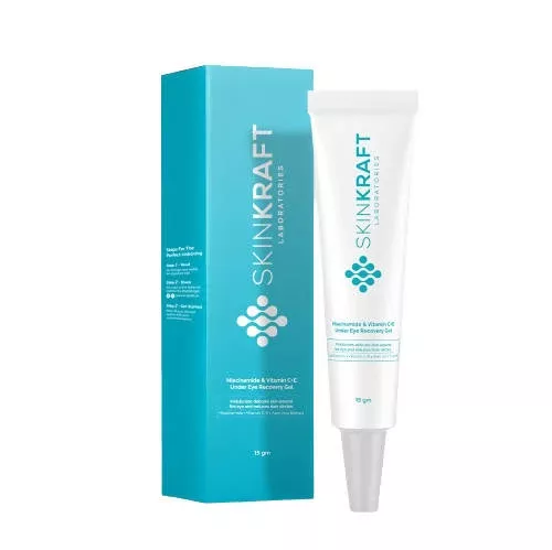 SkinKraft Niacinamide & Vitamin C+E Under Eye Recovery Gel - 15 ml