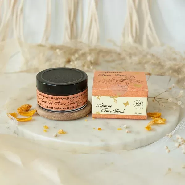 SOS Organics Apricot Face Scrub - 50 gm